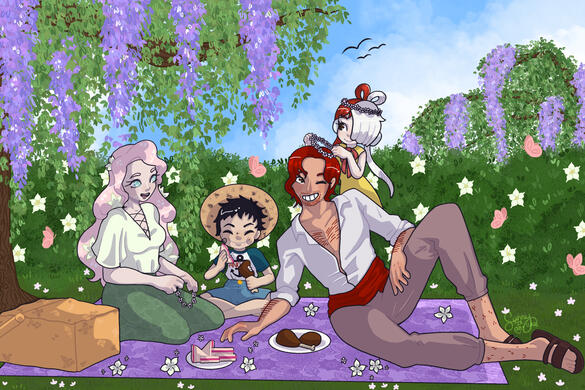 Shanks x OC Commision, Featuring Uta and Luffy Shanks x OC Commision, Featuring Uta and Luffy